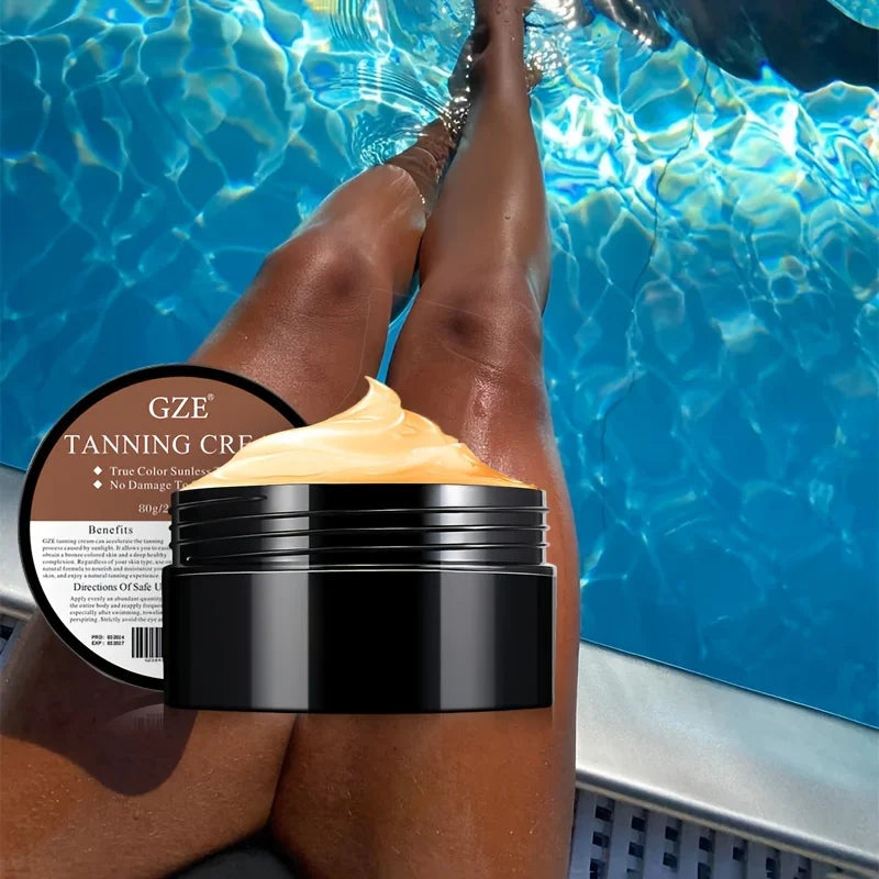 GZE été peau auto-bronzage crème sans soleil auto-bronzant pour visage corps pour lueur naturelle corps bronzant facile à utiliser Lotion bronzante 80g