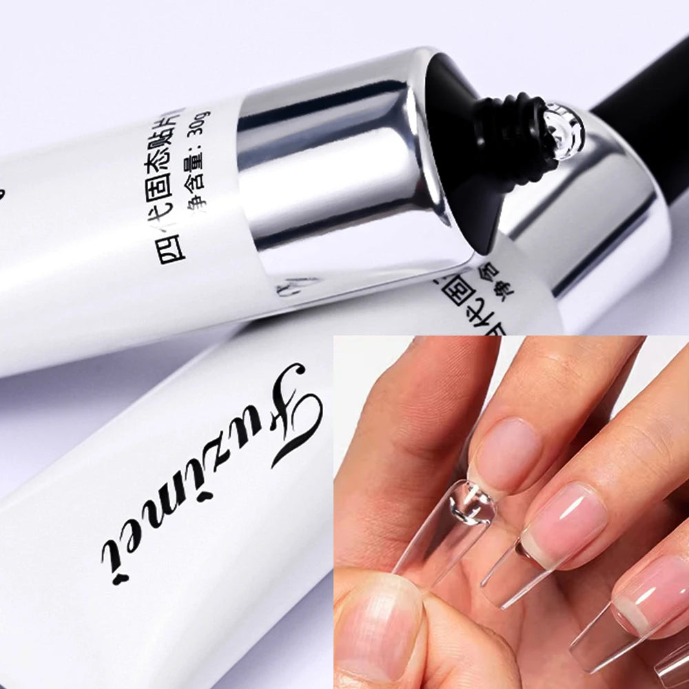 Gel d’extension d’ongles adhésif fort Tremper UV transparent Embouts d’ongles LED/Rhinestone Gel 30g Solid Patch Easy Stick Nail