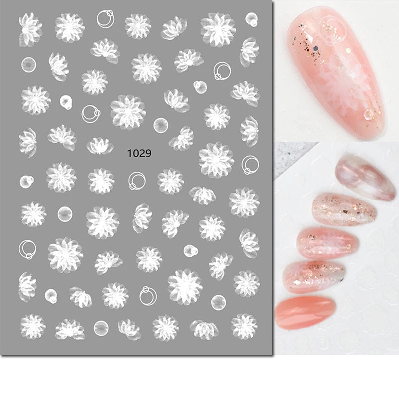 Autocollants 3D pour art des ongles , rose clair, violet, pétales de fleurs, décalcomanies pour décoration de manucure, salon de beauté, été