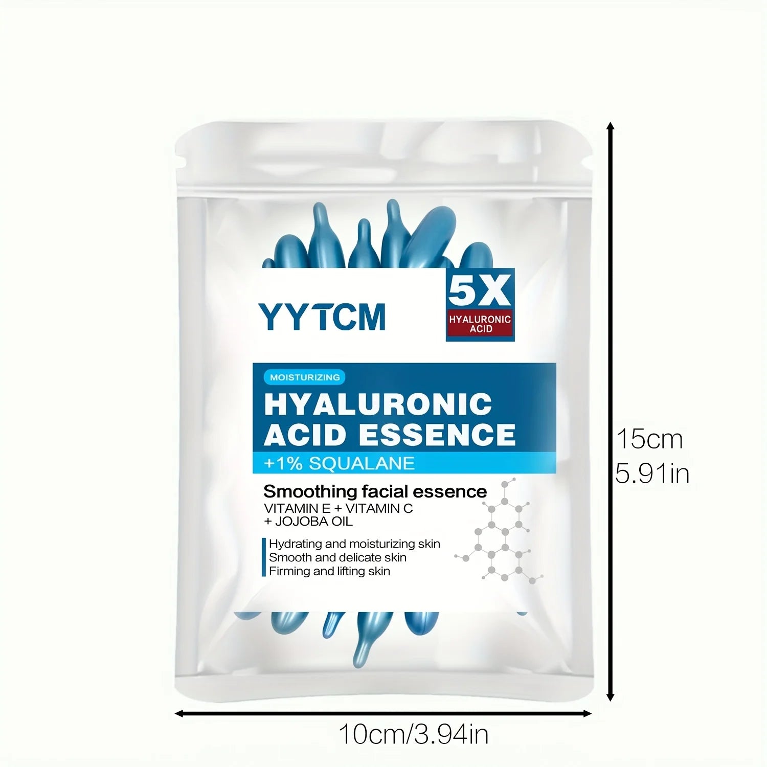 capsule hydratante profonde d'acide hyaluronique, essence cutanée hydratante et éclaircissante (0,4 g x 30 capsules)/sac -1 sac