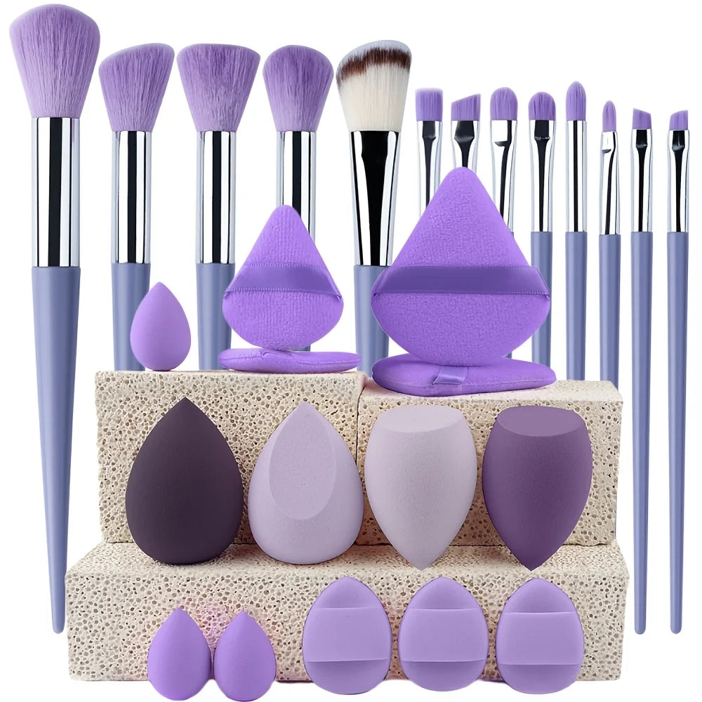 Pinceaux de maquillage 8-29 pièces Kit de maquillage professionnel femmes cosmétique pinceau à poudre douce fard à paupières fond de teint ensemble complet outil de beauté de voyage
