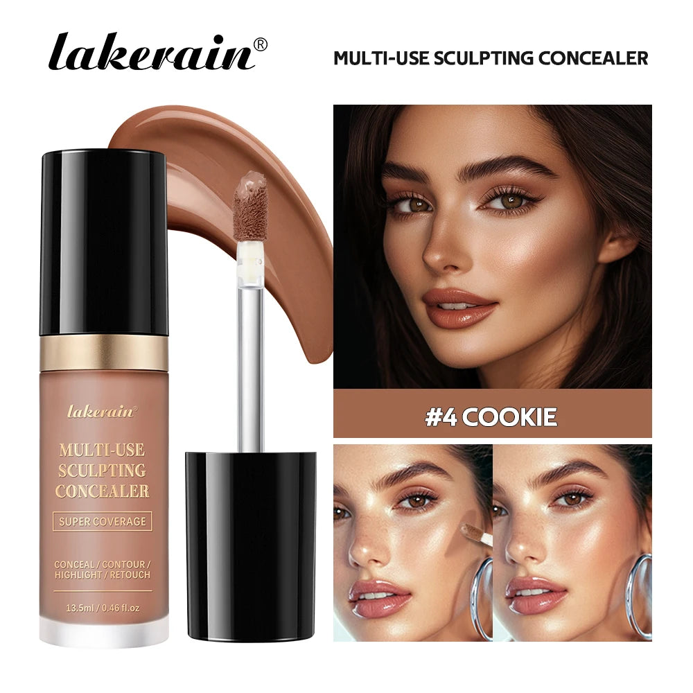 Lakerain – correcteur imperméable, 5 couleurs, fond de teint mat, haute couverture, contrôle de l'huile, pour cicatrices d'acné et cernes, cosmétiques