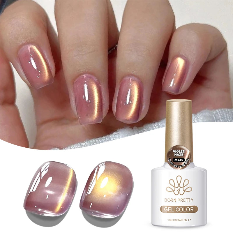 BORN PRETTY 10ml Gold Water Light Cat Magnetic Gel Polish Spaking Glitter Crystal Black Soak Off UV LED Vernis Manucure