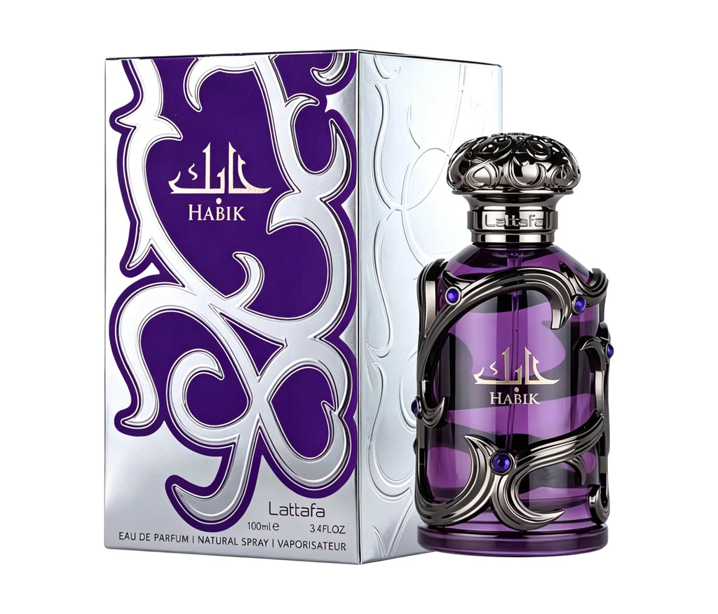 Lattafa Habik – Parfum épicé, aromatique, boisé, musqué – Eau de Parfum en spray, parfum longue durée pour homme, 3,4 oz / 100 ml