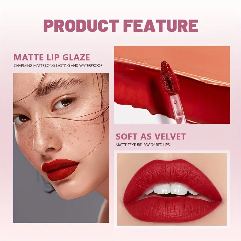 Rouge à lèvres  Pudaier liquide mat en velours, texture légère et fine comme une boue, cadeau de maquillage pour les lèvres imperméable longue durée pour les femmes