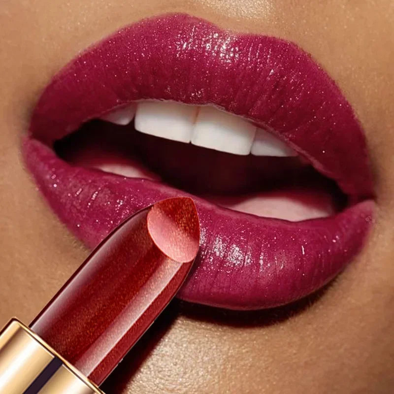 Rouge à lèvres métallique Pearl Changing 9 couleurs Long-Dury brillant plaqué or chaud sirène Maggie rouge à lèvres pour femmes