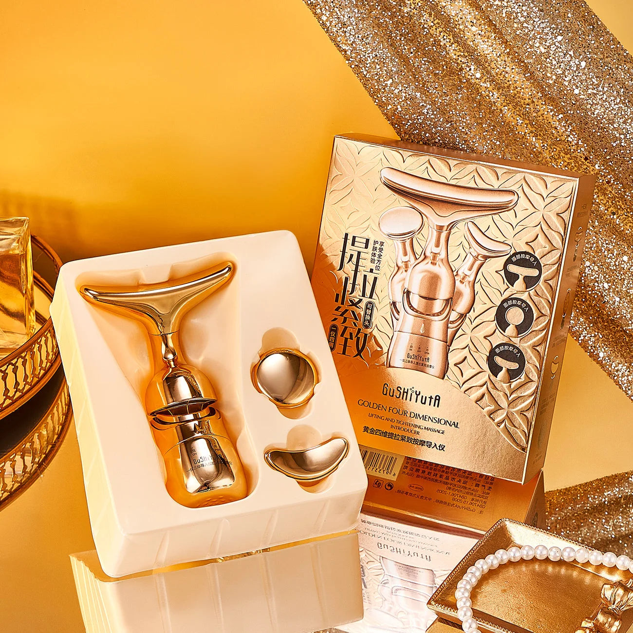 3 en 1 soins de la peau dispositif de levage raffermissant du visage cou Massage des yeux du visage plus mince Anti-âge soins de la peau outil de sculpture du visage