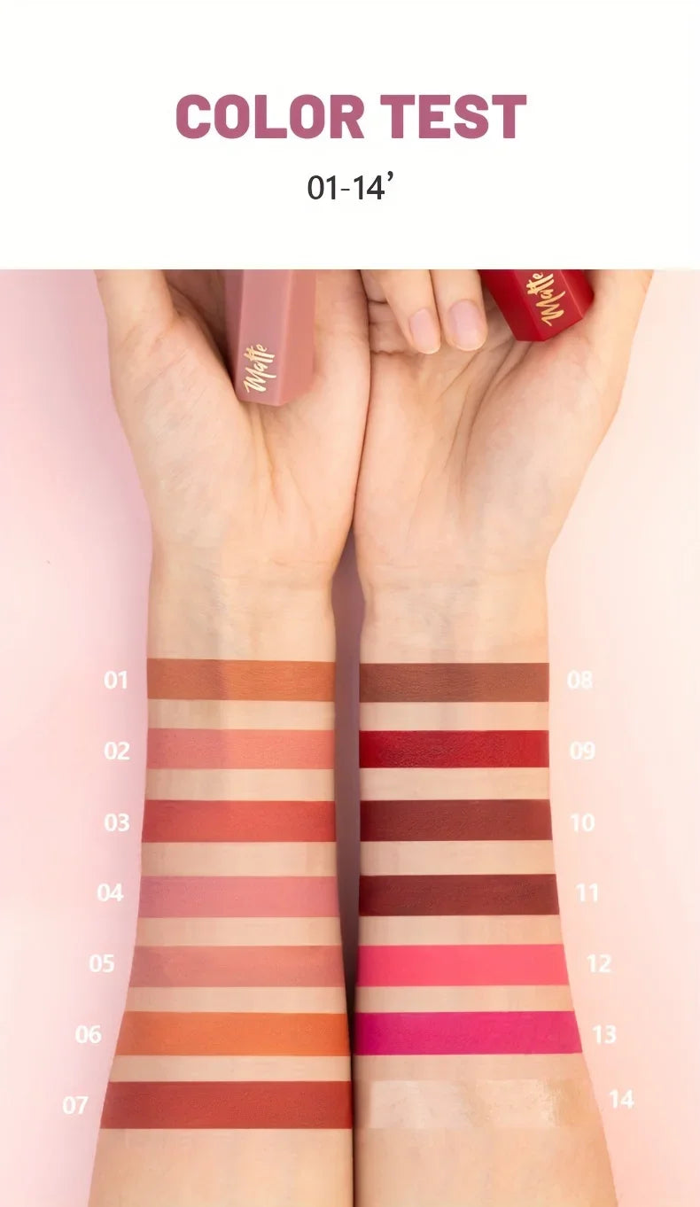 Rouge à lèvres  Pudaier liquide mat en velours, texture légère et fine comme une boue, cadeau de maquillage pour les lèvres imperméable longue durée pour les femmes