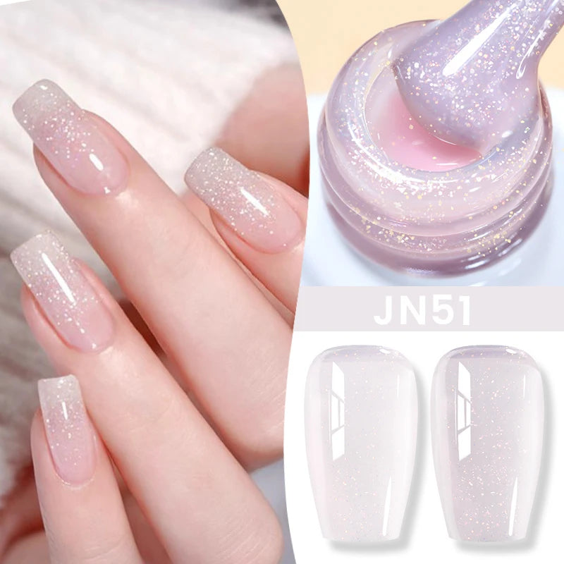 BORN PRETTYvernis à Ongles Gel, Semi Transparent, Soak Off UV LED, Vernis à Ongles Nude, N64.Gel Varjuvening,Art des ongles, 50 Couleurs, 10ml