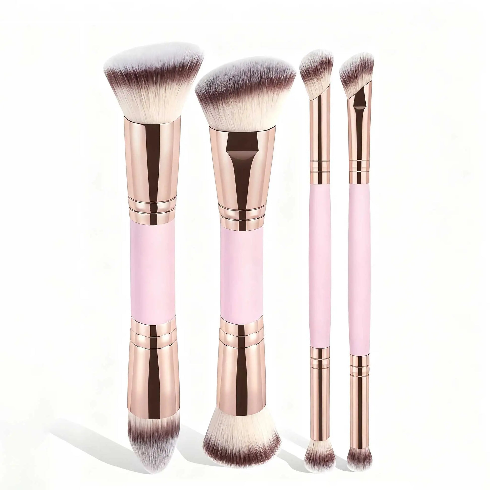 Ensemble de pinceaux de maquillage de base, 4 pièces, avec boîte, fond de teints à double extrémité, poudre, Blush, détails pour pinceaux de fard à paupières, voyage pour débutants