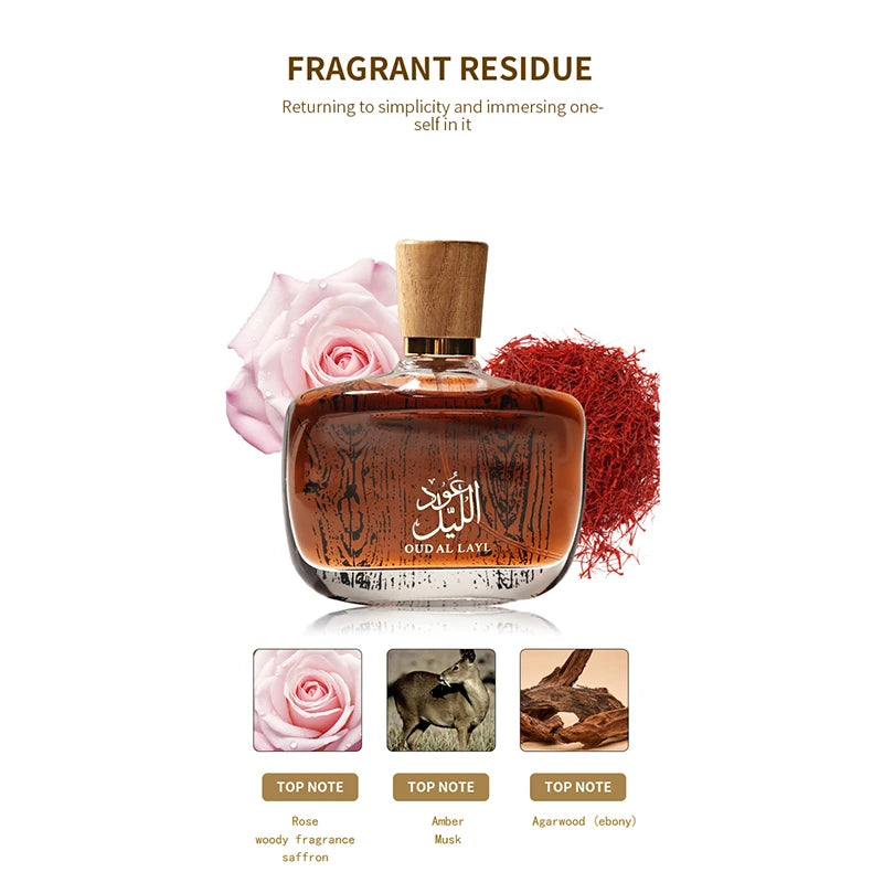 Perfume de Sándalo Árabe - Oud Clásico y Almizcle Irresistible, Eau de Parfum Amaderada de Larga Duración