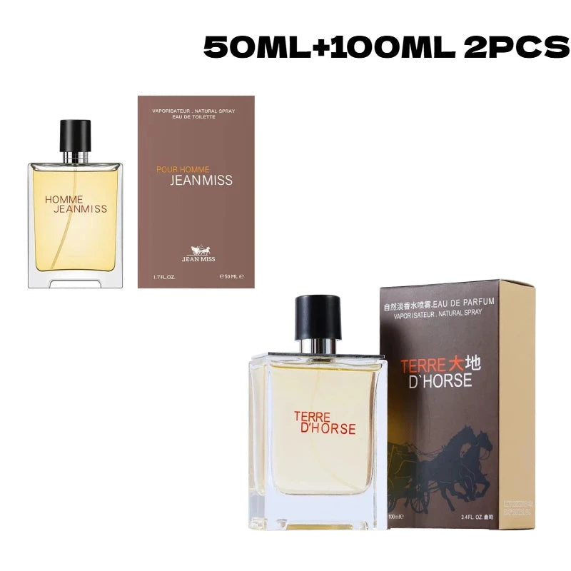 JEAN MISS Parfum pour Homme Frais, Énergique et Épicé Fougère, Tenue Longue Durée, Notes Boisées Terrestres, 50ml/100ml pour Rendez-vous Romantiques et Déodorants