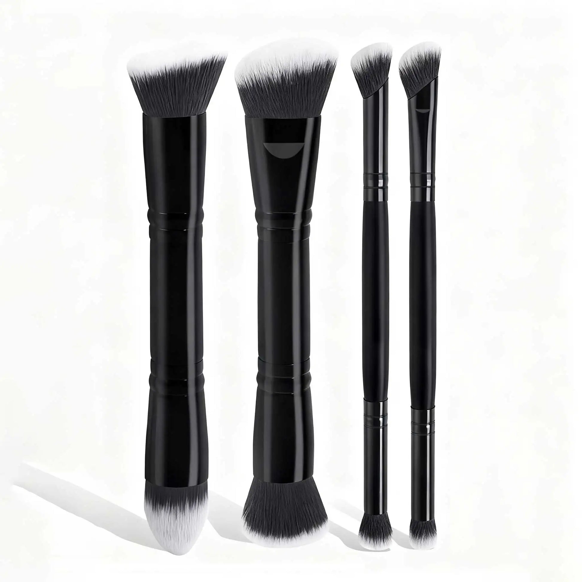 Ensemble de pinceaux de maquillage de base, 4 pièces, avec boîte, fond de teints à double extrémité, poudre, Blush, détails pour pinceaux de fard à paupières, voyage pour débutants