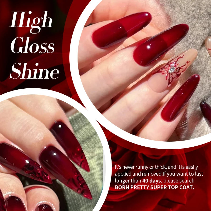 BORN PRETTYvernis à Ongles Gel, Semi Transparent, Soak Off UV LED, Vernis à Ongles Nude, N64.Gel Varjuvening,Art des ongles, 50 Couleurs, 10ml