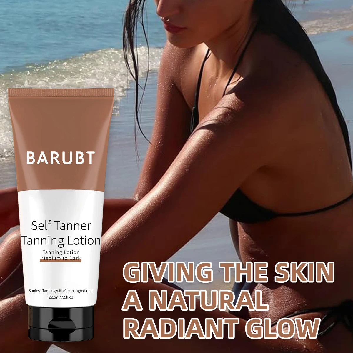 Lotion bronzante sans soleil - de la formule moyenne au noir et douce n'est pas irritée, hydratante, sans odeur