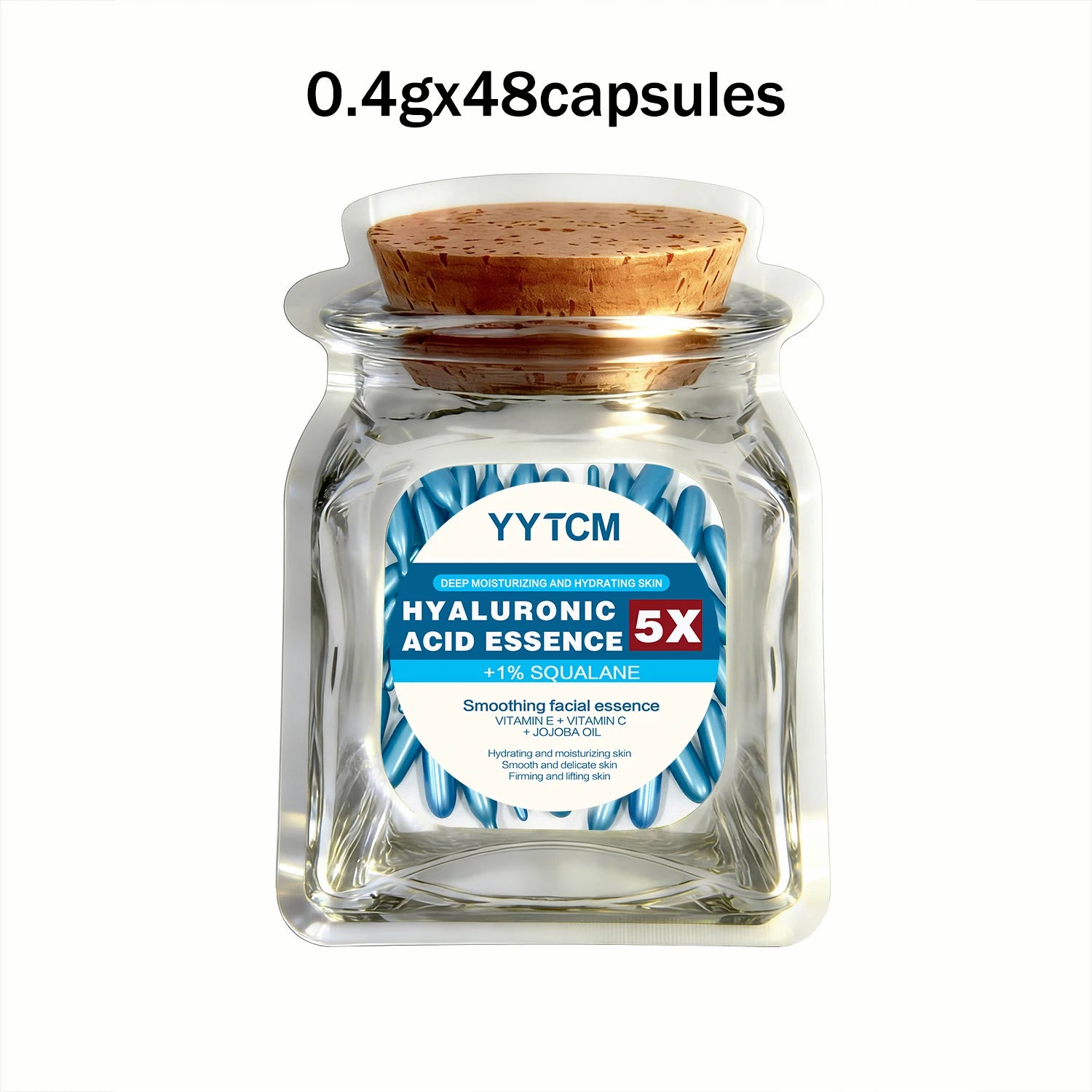 capsule hydratante profonde d'acide hyaluronique, essence cutanée hydratante et éclaircissante (0,4 g x 30 capsules)/sac -1 sac