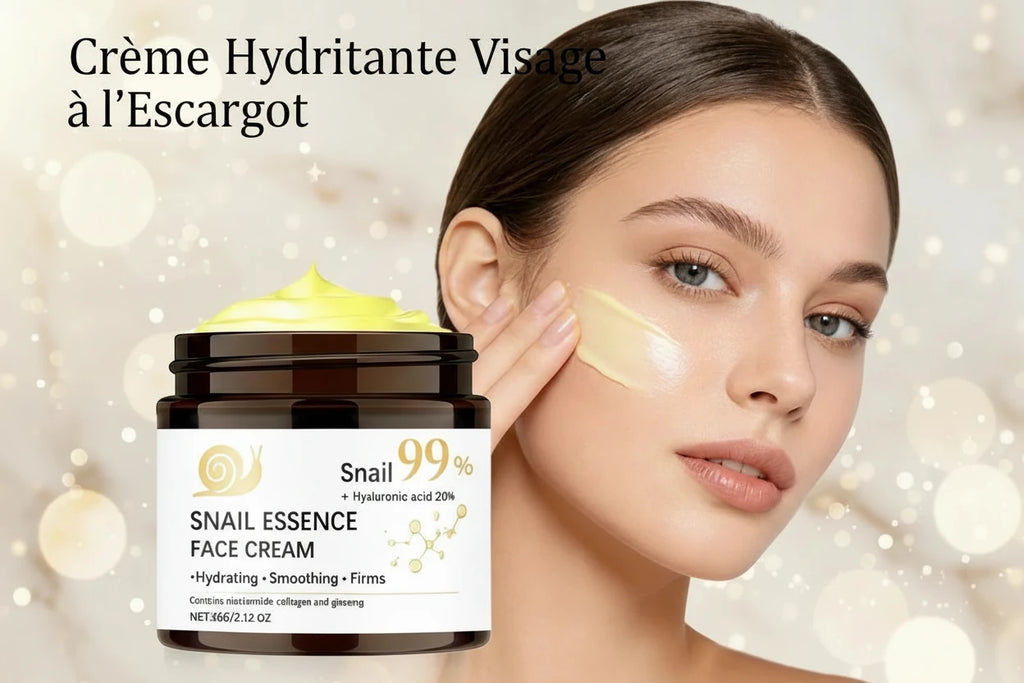 Crème hydratante pour le visage d’escargot 99 % d’essence d’escargot Acide hyaluronique 20 % de lifting raffermissant de la peau Barrière de réparation Soins de la peau 60g