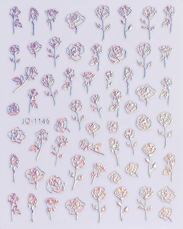 Autocollants 3D pour art des ongles , rose clair, violet, pétales de fleurs, décalcomanies pour décoration de manucure, salon de beauté, été