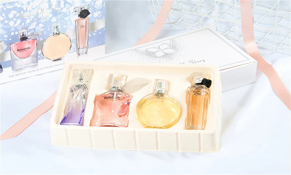 Parfum floral frais et naturel pour femme, nouilles phéromones de marque, coffret cadeau, haute qualité, 95ml, ensemble de 4 pièces