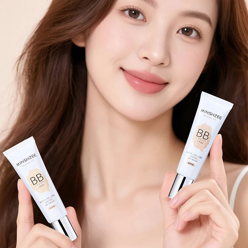 BB crème Fond de teint liquide hydratant, imperméable, longue durée, couleur ivoire, base naturelle, correcteur, maquillage léger et non collant