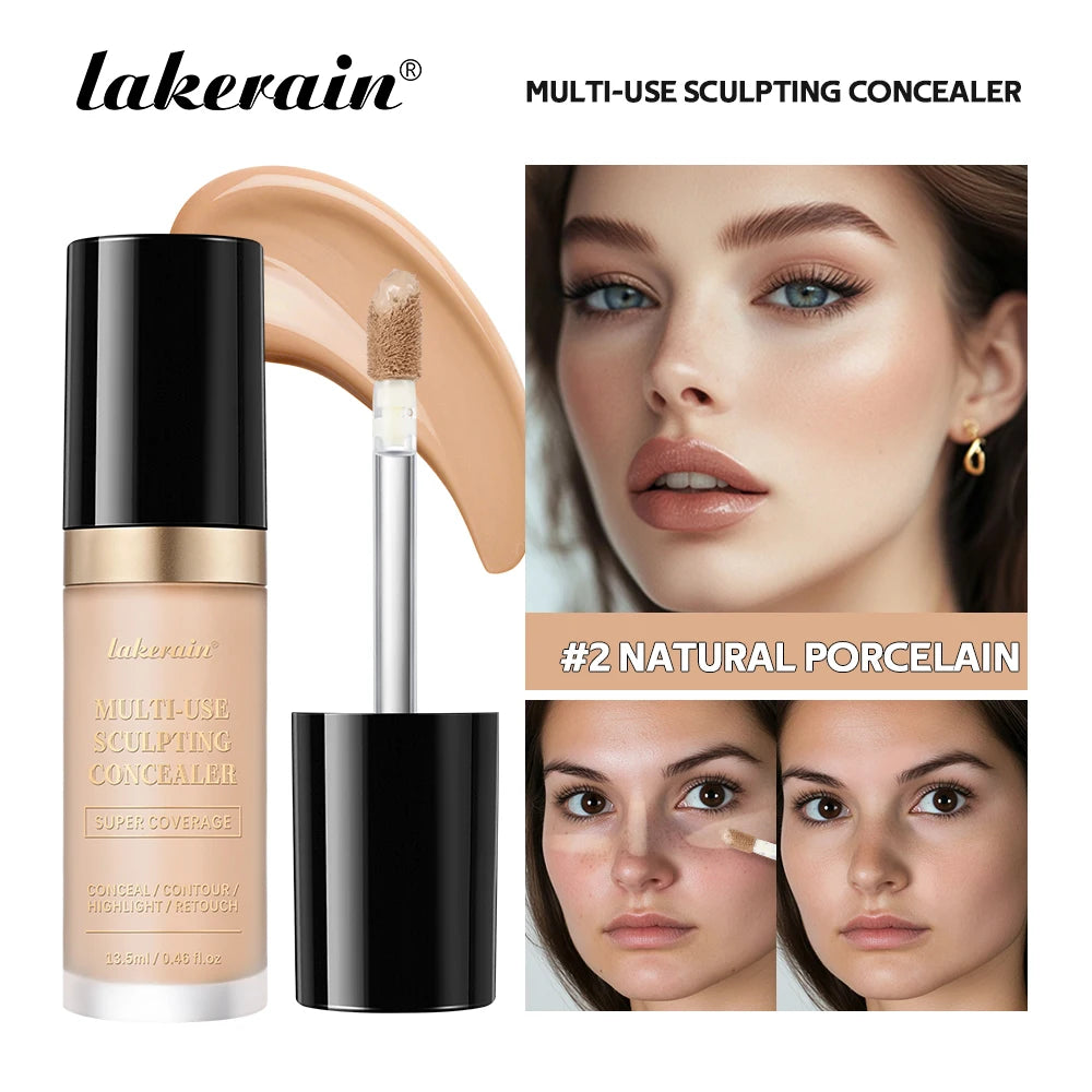 Lakerain – correcteur imperméable, 5 couleurs, fond de teint mat, haute couverture, contrôle de l'huile, pour cicatrices d'acné et cernes, cosmétiques