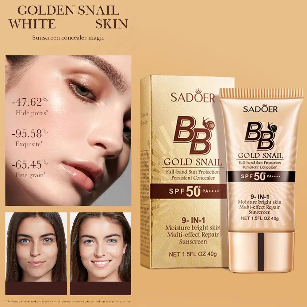 SADOER crème BB fond de teint correcteur crème d'isolation hydratante SPF50 + PA +++ 40g hydratant pour le visage