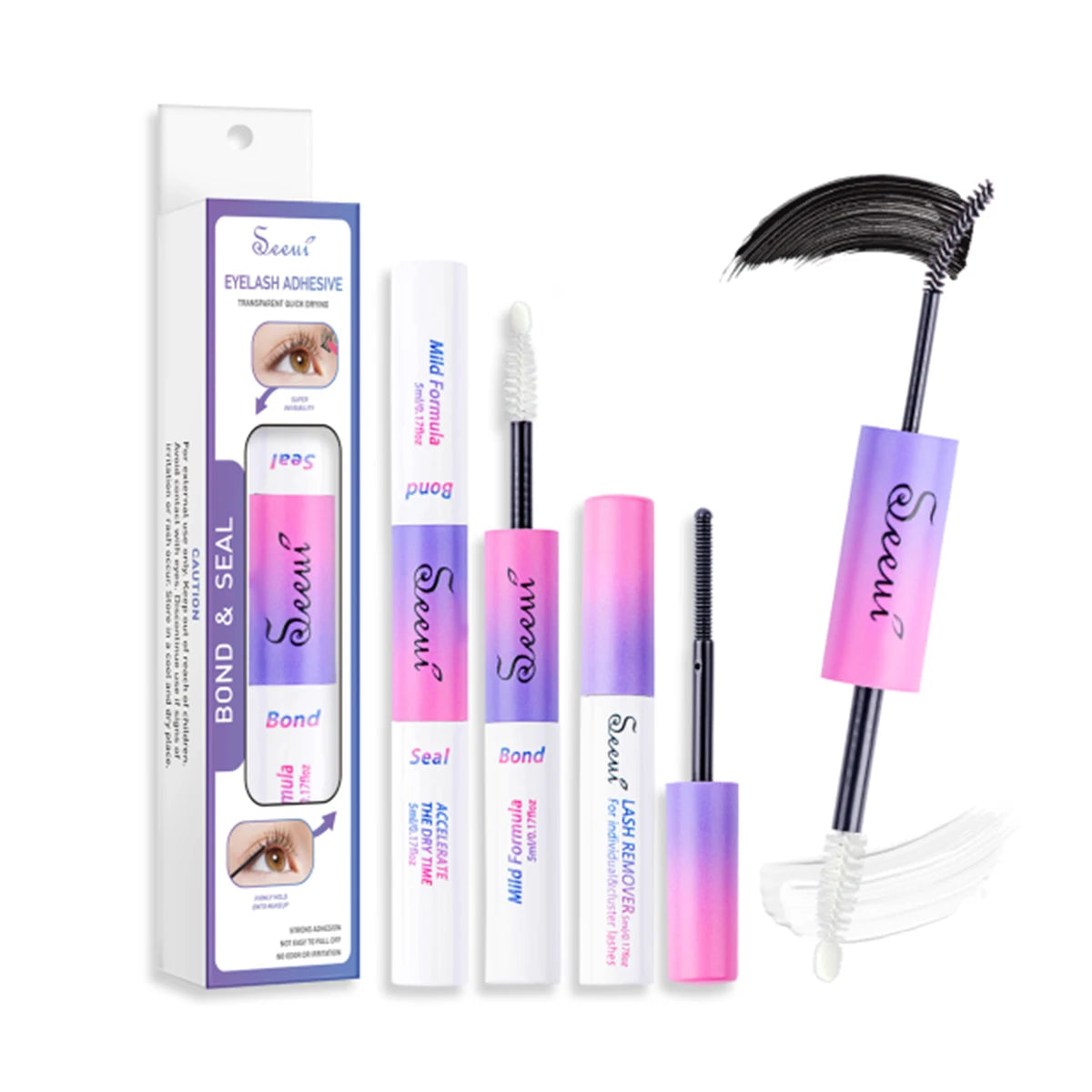 Colle et joint pour cils, pour grappes de cils, colle fixe forte, colle durable, outil d'extension de cils