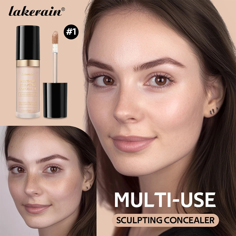 Lakerain – correcteur imperméable, 5 couleurs, fond de teint mat, haute couverture, contrôle de l'huile, pour cicatrices d'acné et cernes, cosmétiques