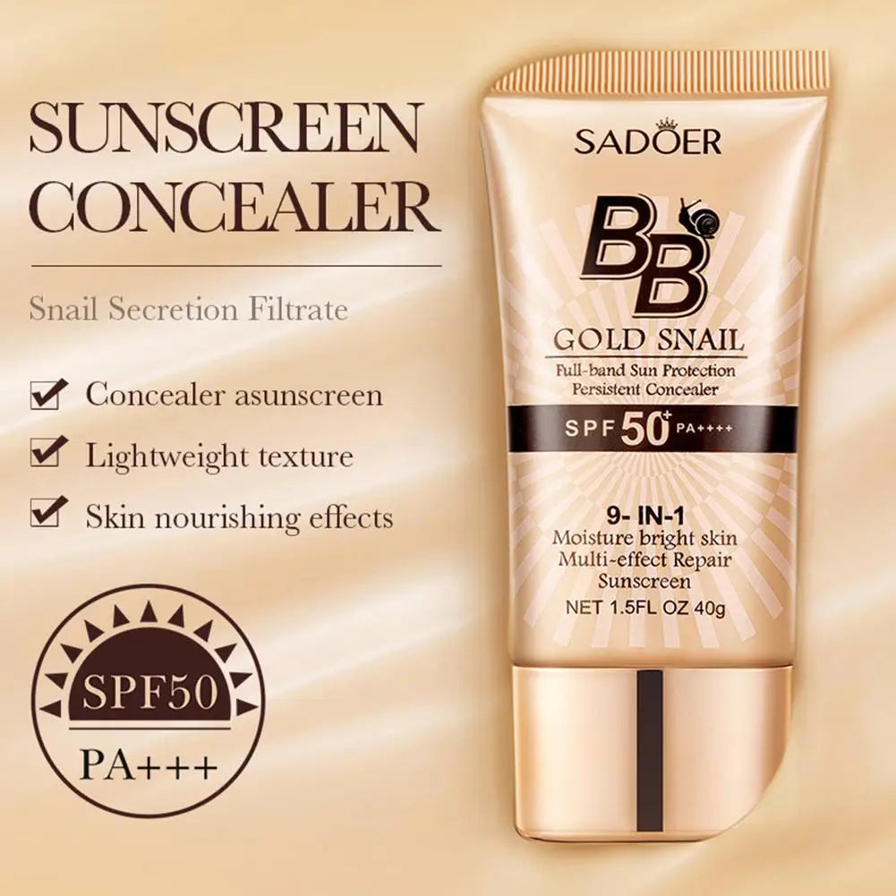 SADOER crème BB fond de teint correcteur crème d'isolation hydratante SPF50 + PA +++ 40g hydratant pour le visage