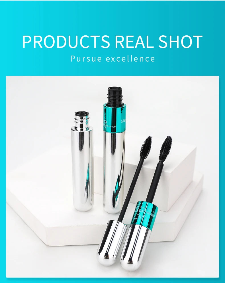 InjFiber-Mascara imperméable double en un, extension de cils, noir, optique, allongement des cils, cosmétiques