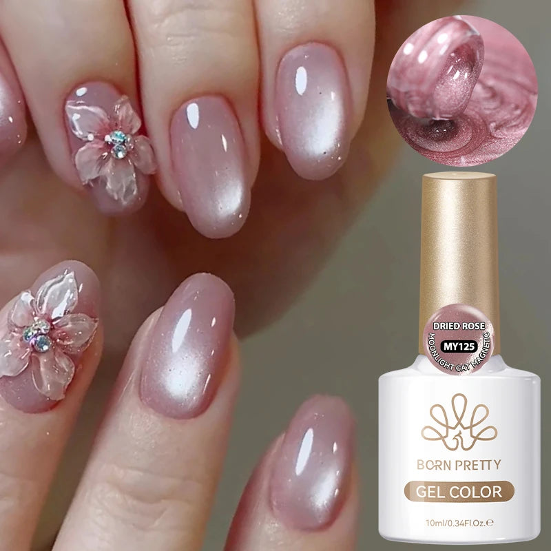 BORN PRETTY 10ml Gold Water Light Cat Magnetic Gel Polish Spaking Glitter Crystal Black Soak Off UV LED Vernis Manucure