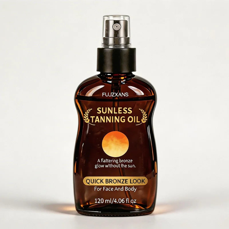 Huile bronzante sans soleil en spray : crée rapidement un teint hâlé, unifie le teint, illumine le complexion. Convient pour le visage et le corps