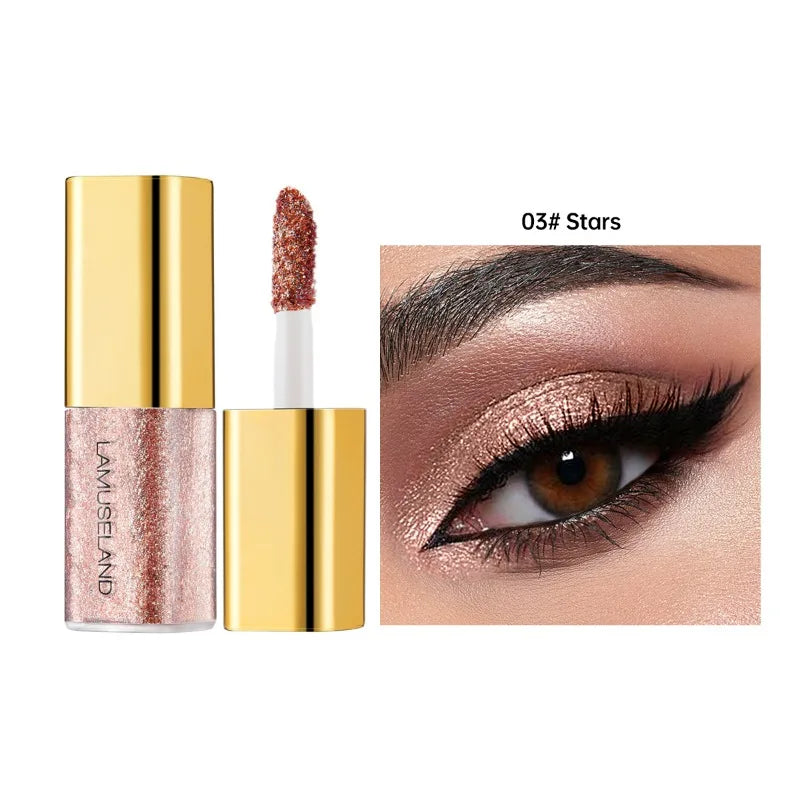 Fard à paupières liquide nacré, 8 couleurs, scintillant fin, scintillant, haute brillance, maquillage longue durée et résistant aux taches