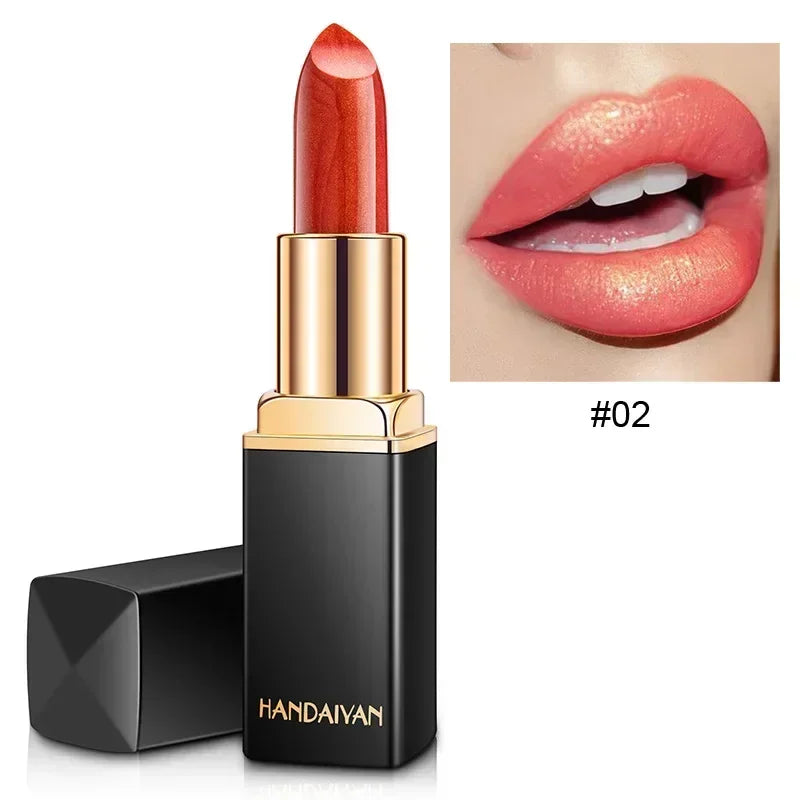 Rouge à lèvres métallique Pearl Changing 9 couleurs Long-Dury brillant plaqué or chaud sirène Maggie rouge à lèvres pour femmes