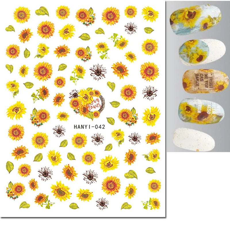 Autocollants 3D pour art des ongles , rose clair, violet, pétales de fleurs, décalcomanies pour décoration de manucure, salon de beauté, été