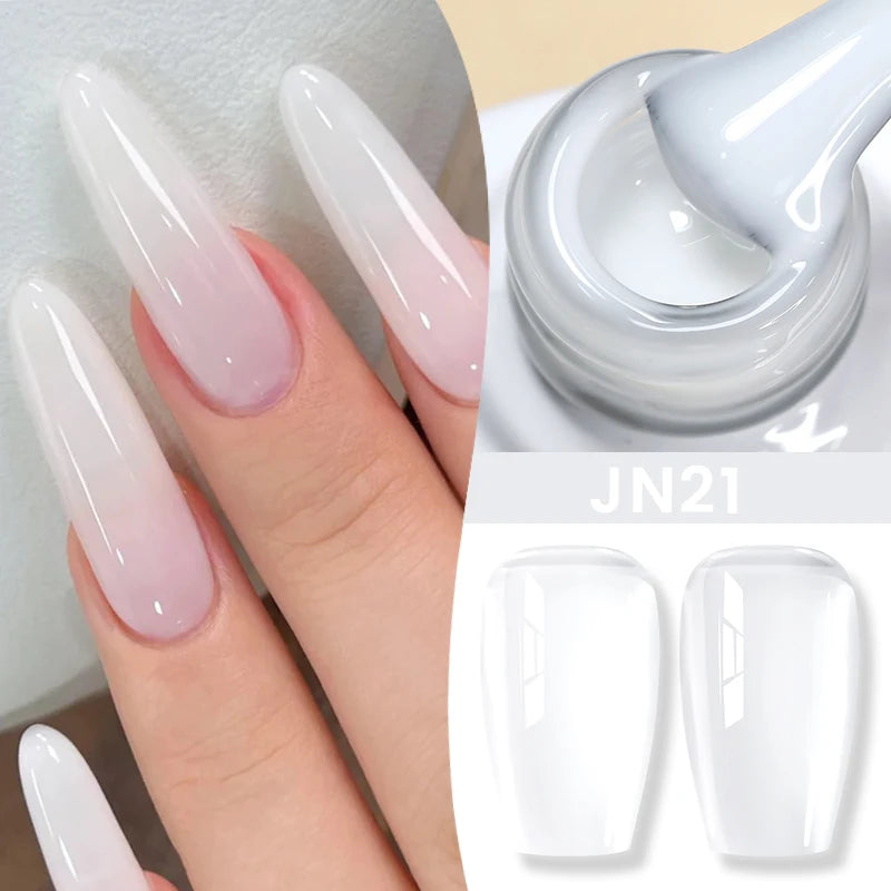 BORN PRETTYvernis à Ongles Gel, Semi Transparent, Soak Off UV LED, Vernis à Ongles Nude, N64.Gel Varjuvening,Art des ongles, 50 Couleurs, 10ml