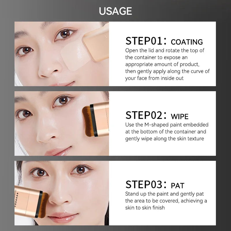Bâton de fond de teint de base - Hydrate et couvre l'acné, les yeux et les taches entièrement, pratique pour les voyages