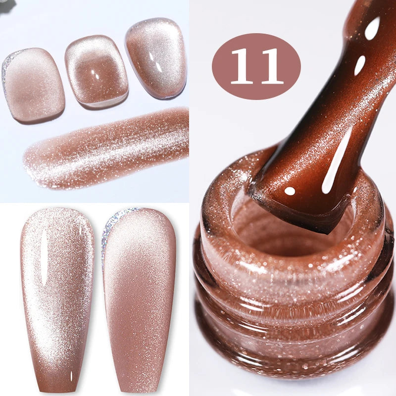BORN PRETTY 10ml Gold Water Light Cat Magnetic Gel Polish Spaking Glitter Crystal Black Soak Off UV LED Vernis Manucure